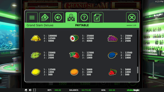 Бонусная игра Grand Slam Deluxe 1