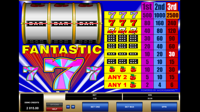 Игровой интерфейс Fantastic Sevens 3