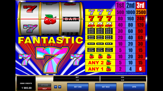 Бонусная игра Fantastic Sevens 5