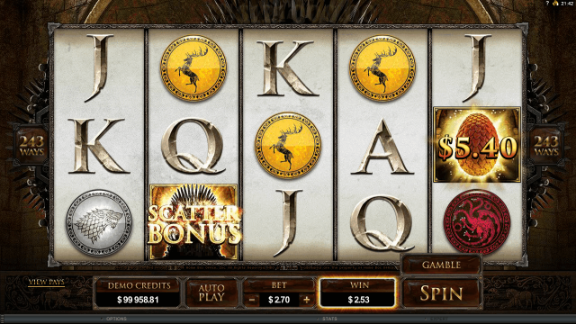 Характеристики слота Game Of Thrones 5