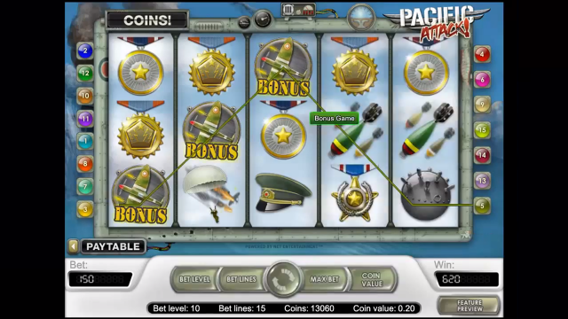 Характеристики слота Pacific Attack 3