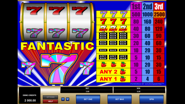 Игровой интерфейс Fantastic Sevens 6