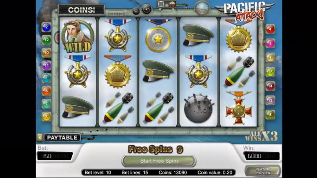 Игровой интерфейс Pacific Attack 8