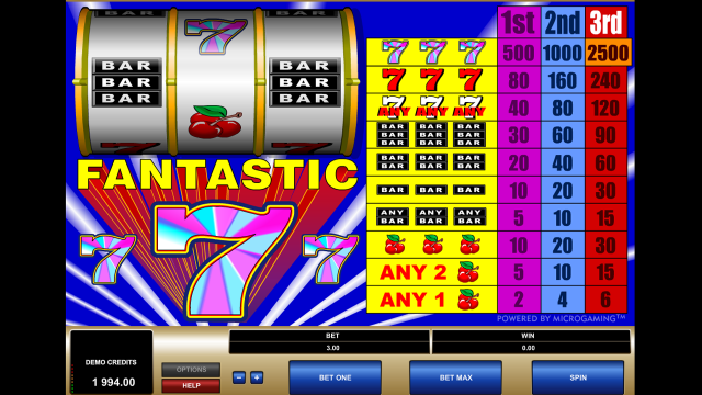 Игровой интерфейс Fantastic Sevens 7