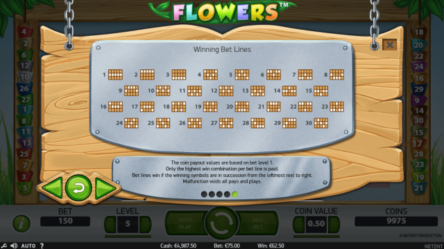 Характеристики слота Flowers 7